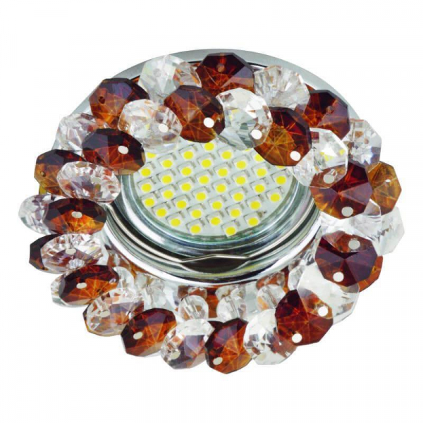 Встраиваемый светильник Fametto Fiore DLS-F130 GU5.3 Chrome/Brown Встраиваемый светильник Fametto Fiore DLS-F130 GU5.3 Chrome/Brown