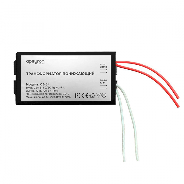 Трансформатор Apeyron AC 12V 35-105W IP20 03-84 Трансформатор Apeyron AC 12V 35-105W IP20 03-84