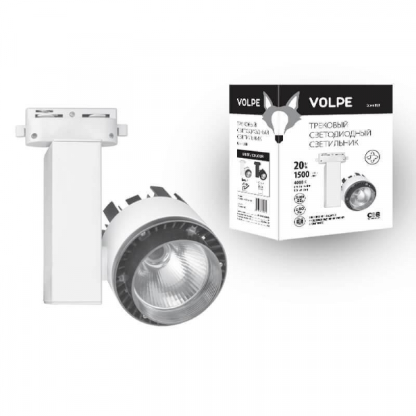 Трековый светодиодный светильник Volpe 4500K ULB-Q250 20W/NW/A White 10961 Трековый светодиодный светильник Volpe 4500K ULB-Q250 20W/NW/A White 10961