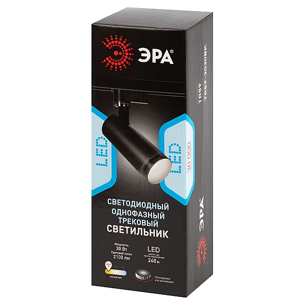 Трековый светильник однофазный ЭРА TR59-3030 BK Б0054447