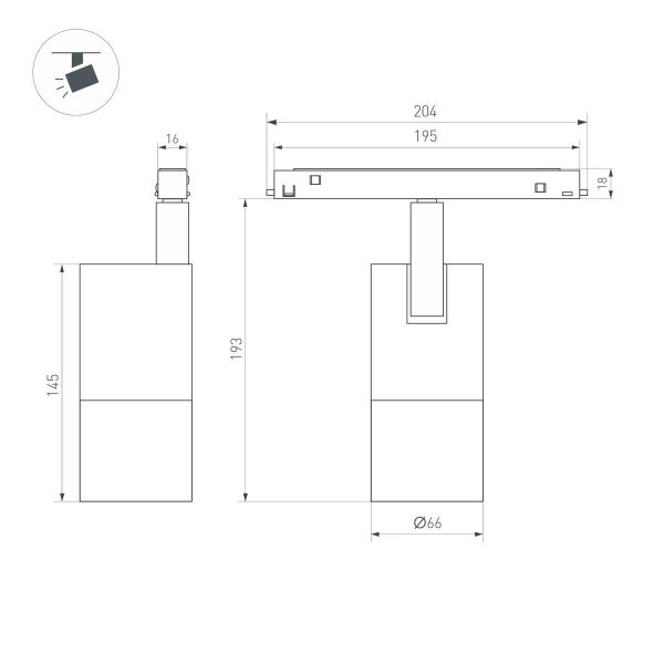 Трековый светодиодный светильник Arlight Mag-Flex-Spot-Zoom-R65-15W Warm3000 047204 Трековый светодиодный светильник Arlight Mag-Flex-Spot-Zoom-R65-15W Warm3000 047204