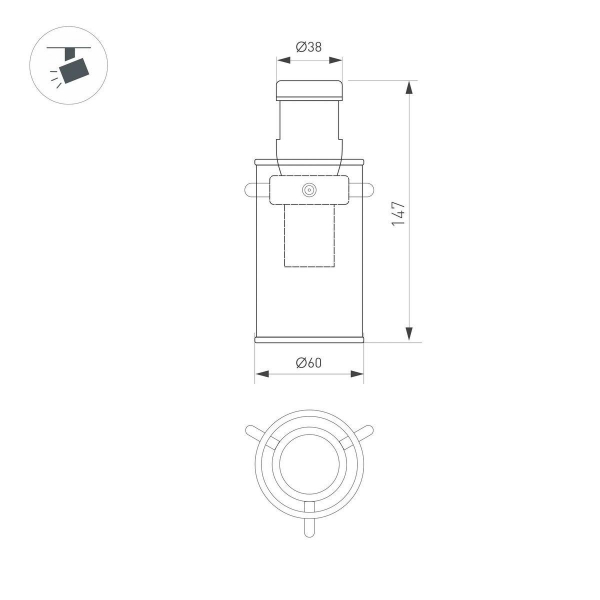 Трековый светодиодный светильник Arlight Art-Apriori-Lantern-C-R60-5W Day4000 047791 Трековый светодиодный светильник Arlight Art-Apriori-Lantern-C-R60-5W Day4000 047791