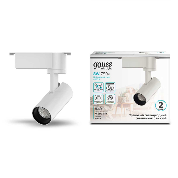 Трековый светодиодный светильник Gauss Track Light Led TR077