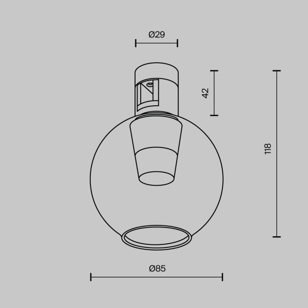 Трековый светодиодный светильник Maytoni Flarity Bubble TR148-1-3W4K-BS Трековый светодиодный светильник Maytoni Flarity Bubble TR148-1-3W4K-BS