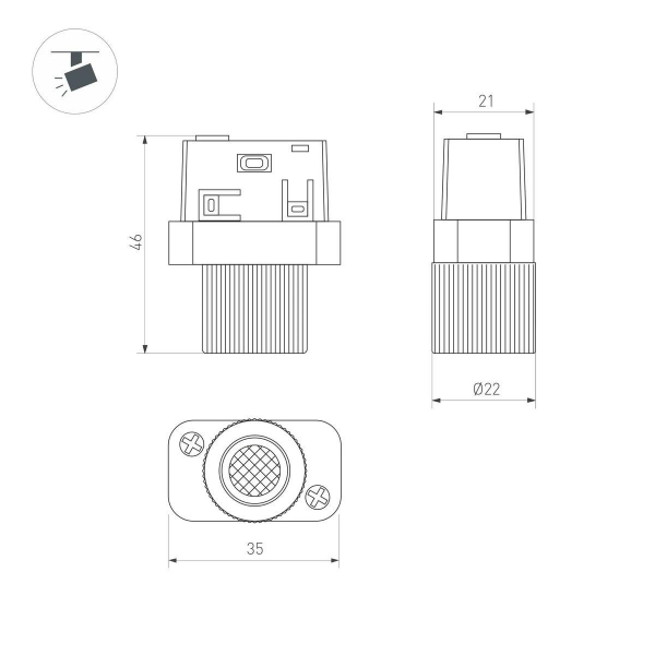 Трековый светодиодный светильник Arlight Mag-Orient-Baby-R22-2W Day4000 046621 Трековый светодиодный светильник Arlight Mag-Orient-Baby-R22-2W Day4000 046621
