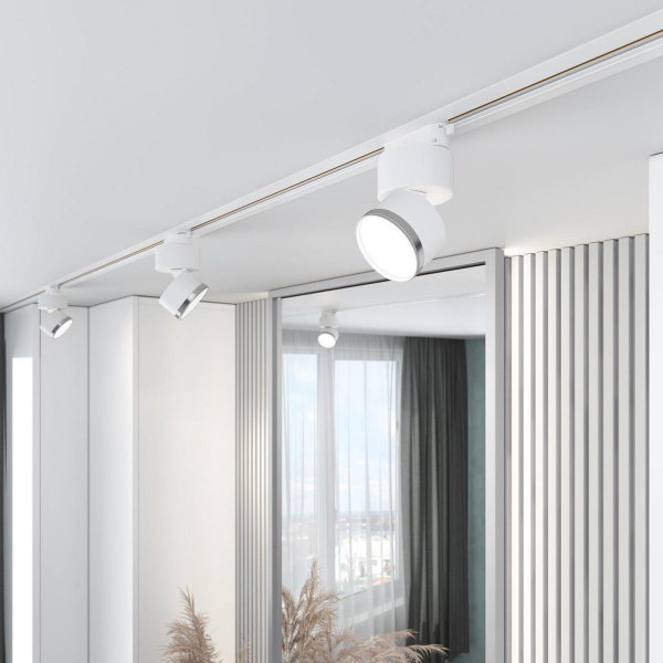 Трековый светодиодный светильник Elektrostandard Impact 85514/01 белый матовый/серебро a062872 Трековый светодиодный светильник Elektrostandard Impact 85514/01 белый матовый/серебро a062872