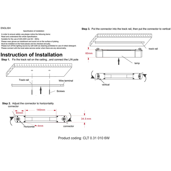 Трековый светодиодный светильник Crystal Lux CLT 0.31 010 6W BL M4000K