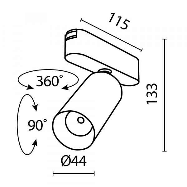Трековый светодиодный светильник Maytoni Technical Focus LED Radity TR103-1-12W4K-M-B Трековый светодиодный светильник Maytoni Technical Focus LED Radity TR103-1-12W4K-M-B