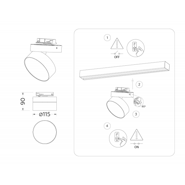 Трековый светодиодный светильник Ambrella light Track System GL6875 Трековый светодиодный светильник Ambrella light Track System GL6875