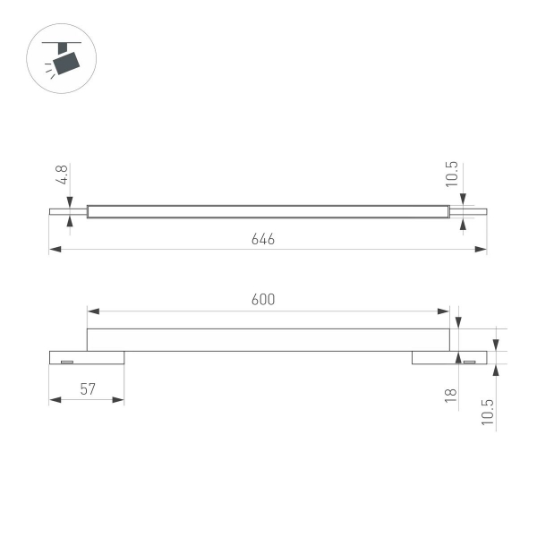 Трековый светодиодный светильник Arlight Mag-Microcosm-Flat-L600-16W Warm3000 043273 Трековый светодиодный светильник Arlight Mag-Microcosm-Flat-L600-16W Warm3000 043273