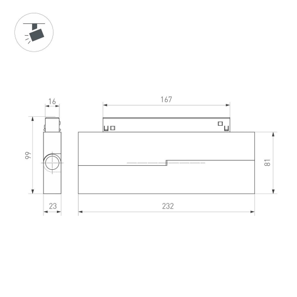 Трековый светодиодный светильник Arlight MAG-ORIENT-DOTS-FOLD-S230-12W Day4000-MIX (BK, 30 deg, 48V, DALI) 041864 Трековый светодиодный светильник Arlight MAG-ORIENT-DOTS-FOLD-S230-12W Day4000-MIX (BK, 30 deg, 48V, DALI) 041864
