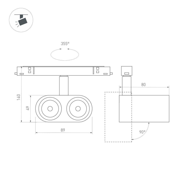 Трековый светодиодный светильник Arlight Mag-Orient-Blum-12W Day4000 035981 Трековый светодиодный светильник Arlight Mag-Orient-Blum-12W Day4000 035981