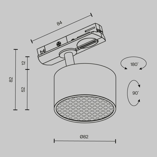 Трековый светильник Maytoni Technical UNITY Glare TR225-1-GX53-B