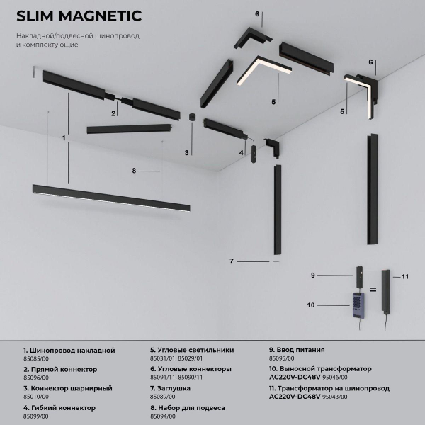 Трековый светодиодный светильник Elektrostandard Slim Magnetic 85006/01 a067377 Трековый светодиодный светильник Elektrostandard Slim Magnetic 85006/01 a067377