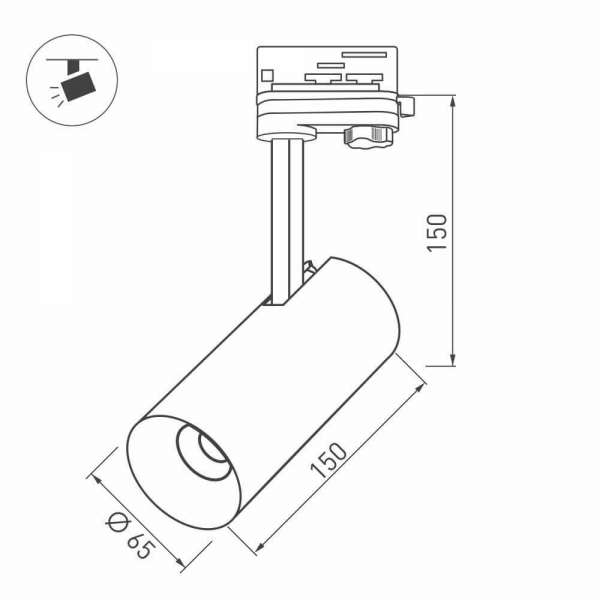 Трековый светодиодный светильник Arlight SP-Polo-Track-Leg-R65-8W Day4000 027468 Трековый светодиодный светильник Arlight SP-Polo-Track-Leg-R65-8W Day4000 027468