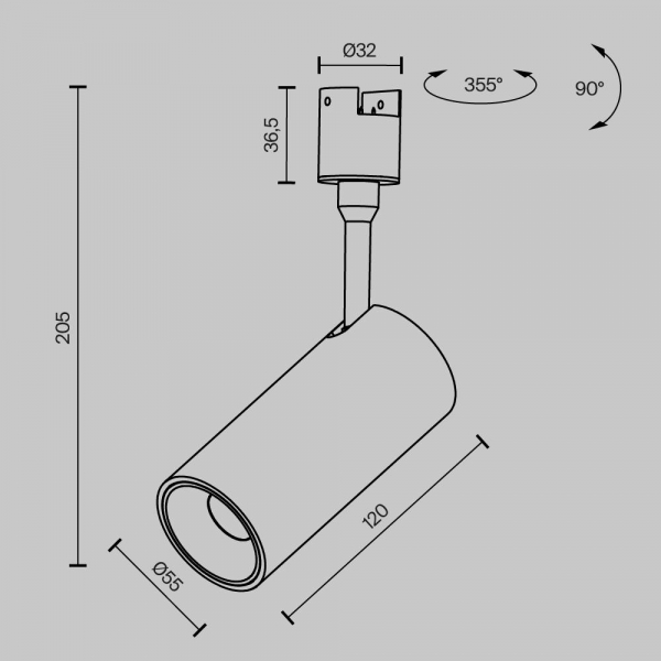 Трековый светильник Maytoni Technical TR163-1-15W3K-M-B Трековый светильник Maytoni Technical TR163-1-15W3K-M-B