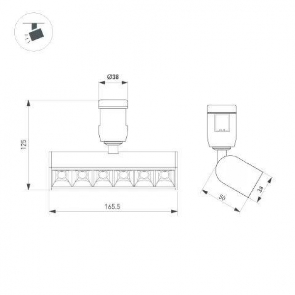 Трековый светодиодный светильник Arlight Art-Apriori-Laser-Turn-L165-8W Day4000 044912 Трековый светодиодный светильник Arlight Art-Apriori-Laser-Turn-L165-8W Day4000 044912