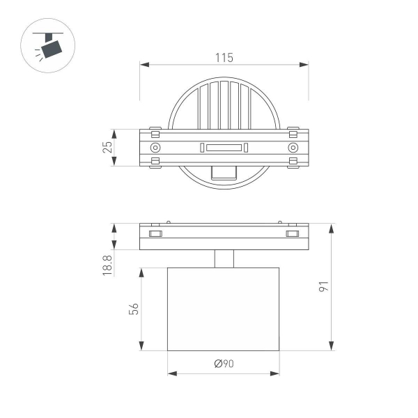 Трековый светодиодный светильник Arlight Mag-Vibe-Rondo-R90-10W Warm3000 044473 Трековый светодиодный светильник Arlight Mag-Vibe-Rondo-R90-10W Warm3000 044473