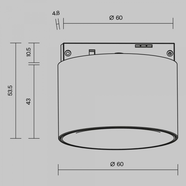 Трековый светильник Maytoni Technical Alfa S TR188-1-5W4K-M-BBS Трековый светильник Maytoni Technical Alfa S TR188-1-5W4K-M-BBS