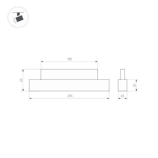 Трековый светодиодный светильник для магнитного шинопровода Arlight Mag-Orient-Flat-L235-8W Warm3000 033609 Трековый светодиодный светильник для магнитного шинопровода Arlight Mag-Orient-Flat-L235-8W Warm3000 033609