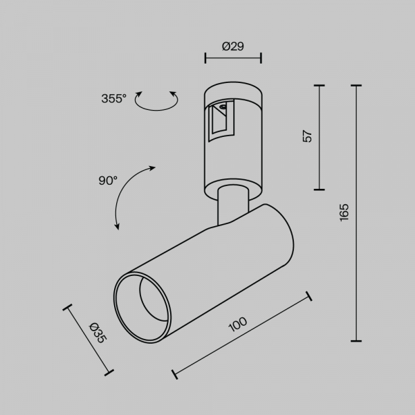 Трековый светильник Maytoni Technical TR144-1-5W3K-W-PT Трековый светильник Maytoni Technical TR144-1-5W3K-W-PT