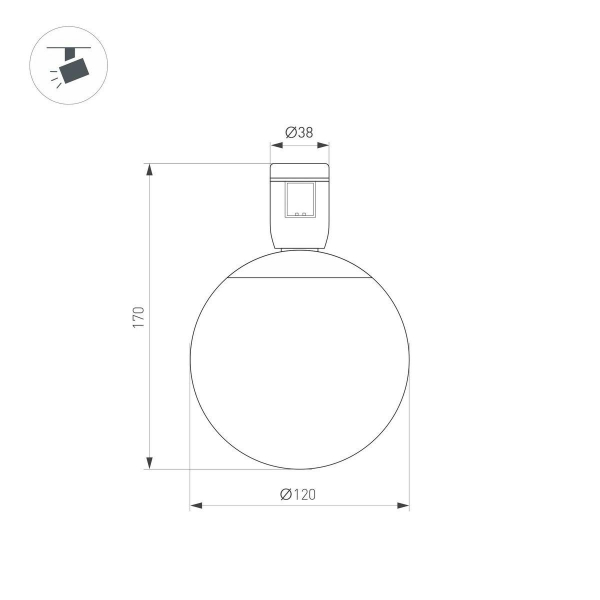 Трековый светодиодный светильник Arlight Art-Apriori-Sfero-R120-5W Warm3000 039289 Трековый светодиодный светильник Arlight Art-Apriori-Sfero-R120-5W Warm3000 039289