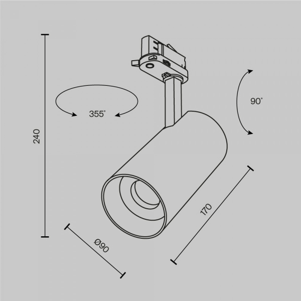 Трековый светильник Maytoni Technical TR197-3-40WCCT-M-B Трековый светильник Maytoni Technical TR197-3-40WCCT-M-B