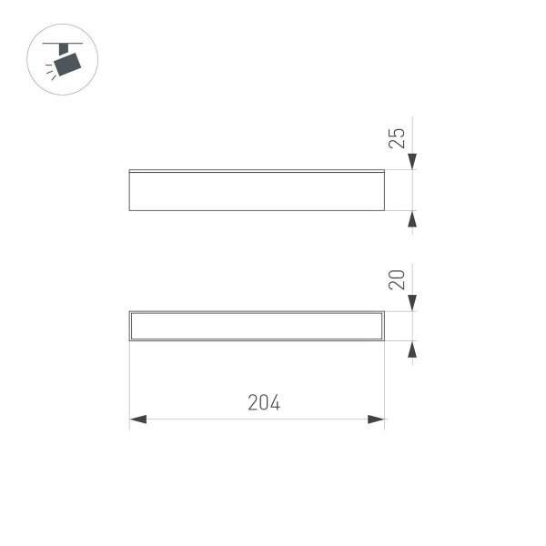 Трековый светодиодный светильник Arlight Mag-Flat-25-L200-6W Day4000 046331 Трековый светодиодный светильник Arlight Mag-Flat-25-L200-6W Day4000 046331