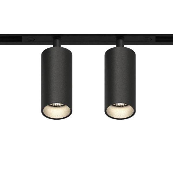 GRAFFIT Трековый светильник TWIN-SPOT LED 48В 2x6Вт 3000К CRI90 36° NO-DIM угольно-черный