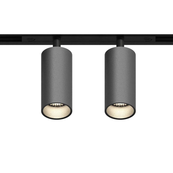 GRAFFIT Трековый светильник TWIN-SPOT LED 48В 2x6Вт 4000К CRI90 15° NO-DIM глубокий графит