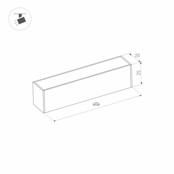 Трековый светодиодный светильник для магнитного шинопровода Arlight Mag-Flat-25-L400-12W Warm3000 033674 Трековый светодиодный светильник для магнитного шинопровода Arlight Mag-Flat-25-L400-12W Warm3000 033674