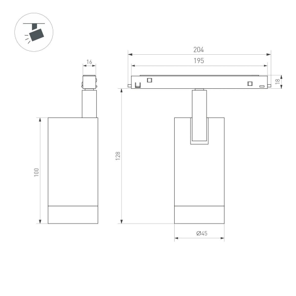 Трековый светодиодный светильник Arlight MAG-ORIENT-SPOT-R45-12W Day4000-MIX (BK, 24 deg, 48V, DALI) 036742 Трековый светодиодный светильник Arlight MAG-ORIENT-SPOT-R45-12W Day4000-MIX (BK, 24 deg, 48V, DALI) 036742