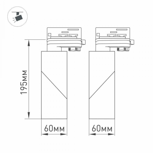 Трековый светодиодный светильник Arlight LGD-Twist-Track-4TR-S60x60-12W Warm3000 026764 Трековый светодиодный светильник Arlight LGD-Twist-Track-4TR-S60x60-12W Warm3000 026764