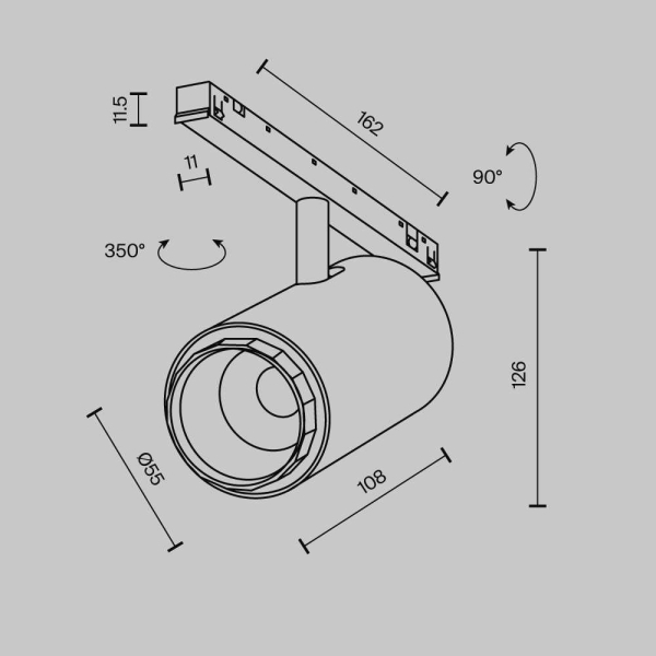 Трековый светильник Maytoni Technical EXILITY X Focus Zoom TR244-4-12WTW-DSZ-B