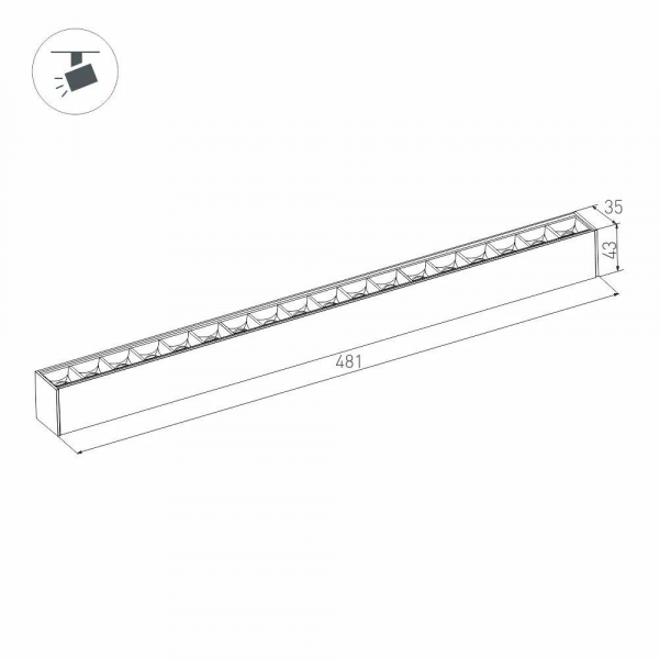 Трековый светодиодный светильник Arlight Mag-Laser-45-L480-18W Day4000 046542 Трековый светодиодный светильник Arlight Mag-Laser-45-L480-18W Day4000 046542