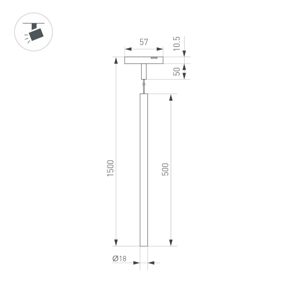 Трековый светодиодный светильник Arlight Mag-Microcosm-Spot-Hang-R18-L500-3W Day4000 043270 Трековый светодиодный светильник Arlight Mag-Microcosm-Spot-Hang-R18-L500-3W Day4000 043270