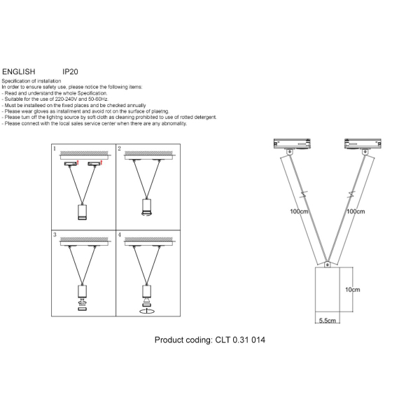 Трековый светильник Crystal Lux CLT 0.31 014 BL