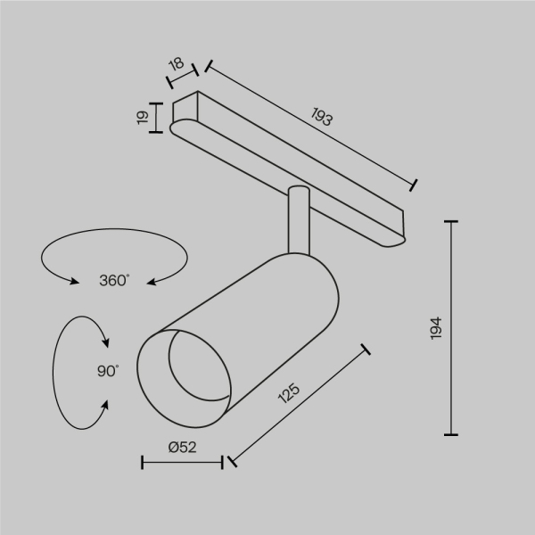 Трековый светодиодный светильник Maytoni Technical Magnetic Exility Focus Led TR032-4-12W3K-M-DS-BBS