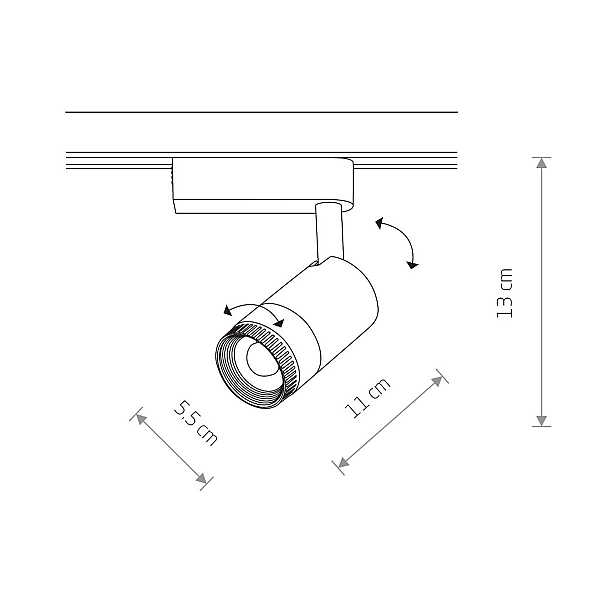 Трековый однофазный светильник Nowodvorski Profile Zoom Led Black 7626