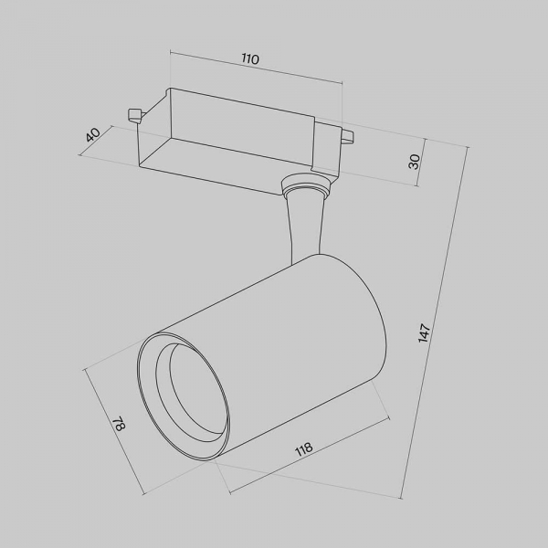 Трековый светильник Maytoni Technical Vuoro TR003-1-10W3K-M-B Трековый светильник Maytoni Technical Vuoro TR003-1-10W3K-M-B