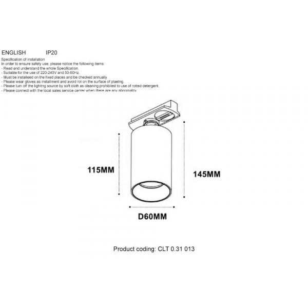 Трековый светильник Crystal Lux CLT 0.31 013 GO-GO Трековый светильник Crystal Lux CLT 0.31 013 GO-GO