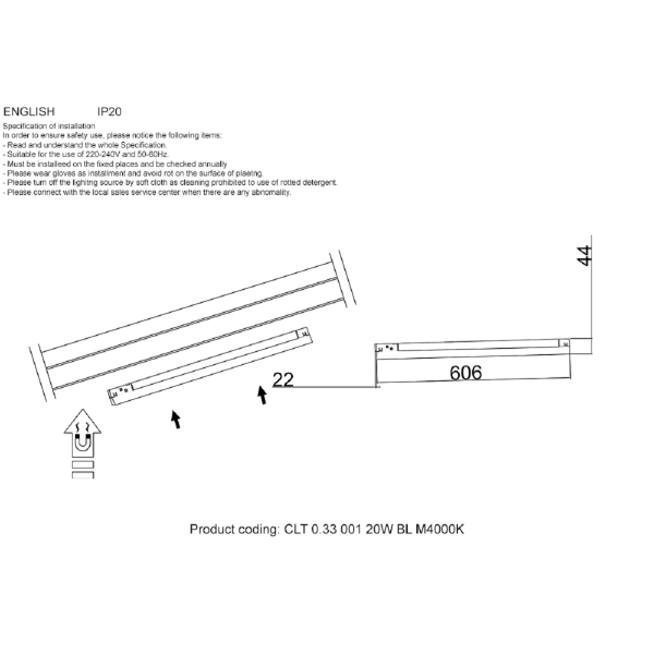 Трековый светодиодный светильник Crystal Lux CLT 0.33 001 20W WH M4000K
