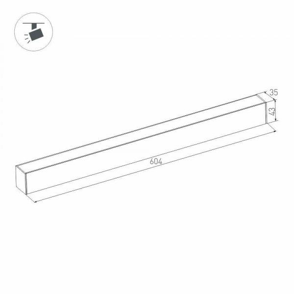 Трековый светодиодный светильник для магнитного шинопровода Arlight Mag-Flat-45-L605-18W Day4000 026953 Трековый светодиодный светильник для магнитного шинопровода Arlight Mag-Flat-45-L605-18W Day4000 026953