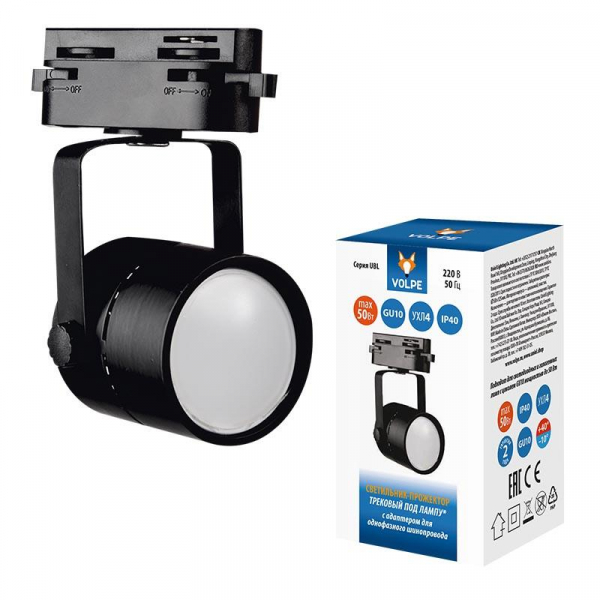 Трековый светильник Volpe UBL-Q321 GU10 Black UL-00007424 Трековый светильник Volpe UBL-Q321 GU10 Black UL-00007424