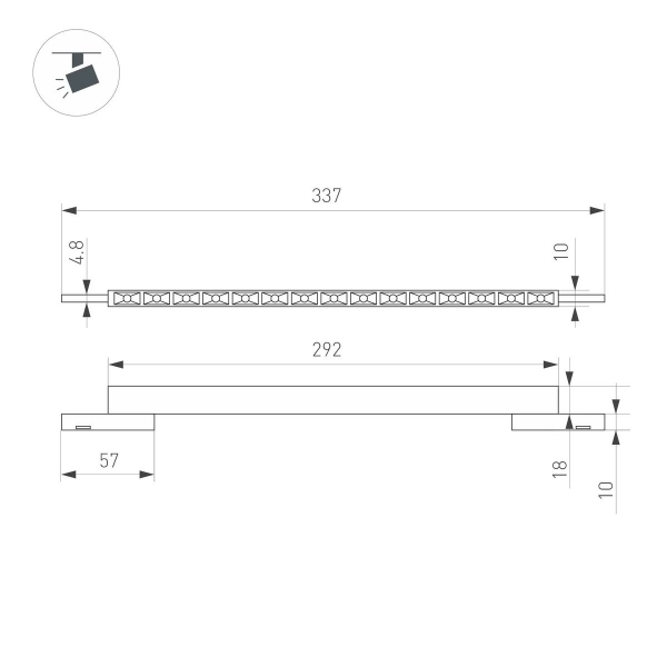 Трековый светодиодный светильник Arlight Mag-Microcosm-Laser-L300-15W Warm3000 043275 Трековый светодиодный светильник Arlight Mag-Microcosm-Laser-L300-15W Warm3000 043275