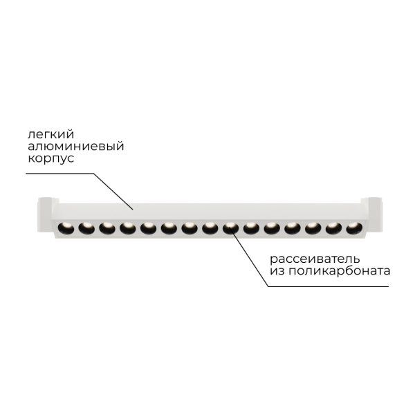 Трековый светодиодный светильник Apeyron 25-15