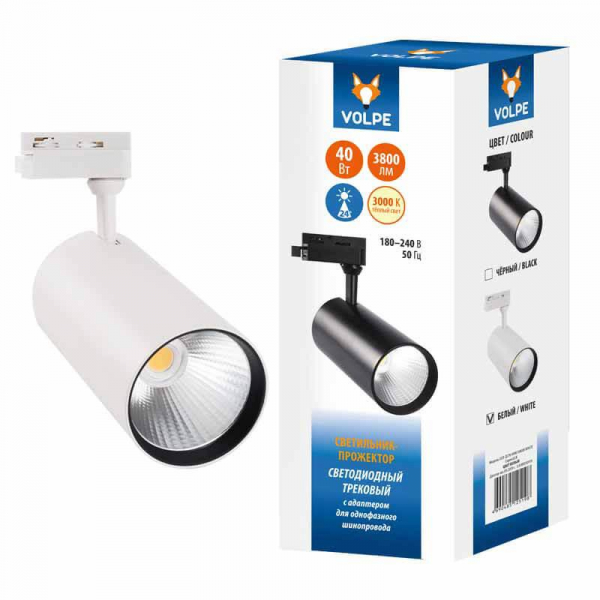Трековый светодиодный светильник Volpe ULB-Q276 40W/3000К White UL-00005946 Трековый светодиодный светильник Volpe ULB-Q276 40W/3000К White UL-00005946