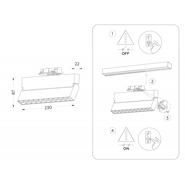 Трековый светодиодный светильник Ambrella light Track System GL6815 Трековый светодиодный светильник Ambrella light Track System GL6815