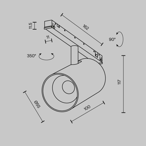 Трековый светильник Maytoni Technical EXILITY X Focus Led TR243-12W4K-B