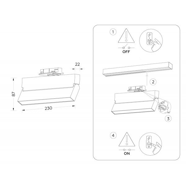 Трековый светодиодный светильник Ambrella light Track System GL6806 Трековый светодиодный светильник Ambrella light Track System GL6806